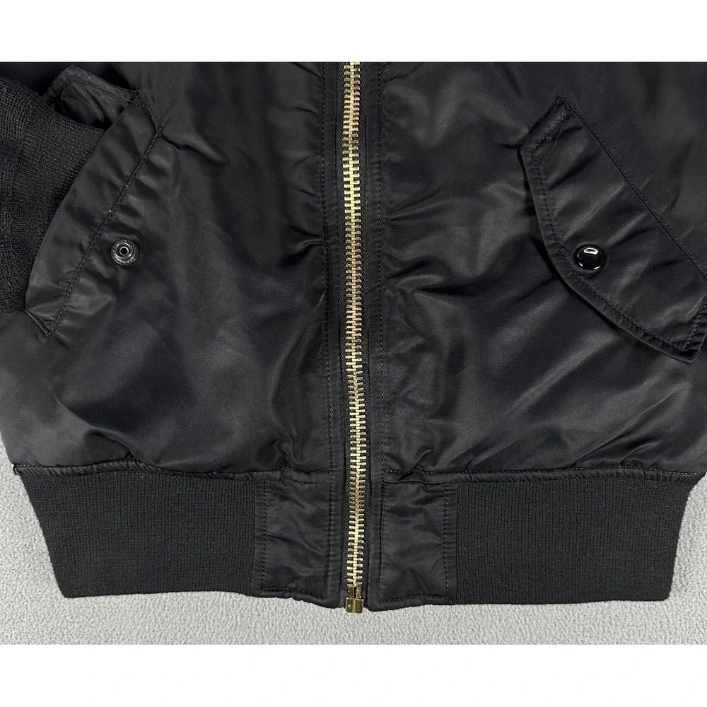 Alpha Industries Bomber Jacket Small Black MA-1 Flight Military Fighter Pilot